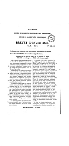 Brevet D'Invention